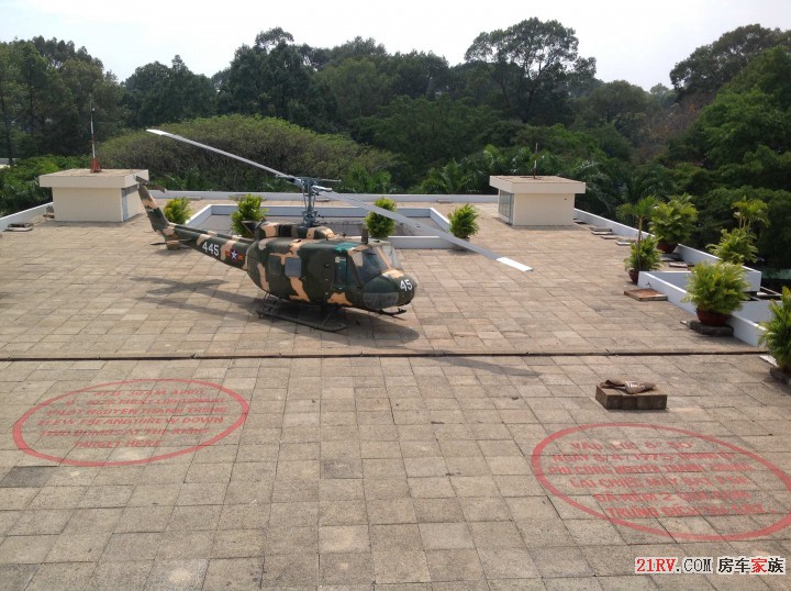 统一宫 屋顶的直升机
